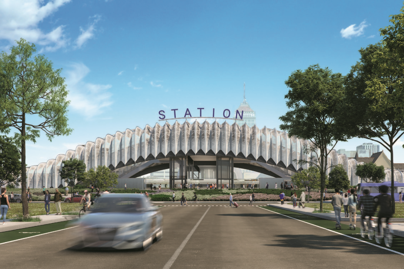 Rendering of the proposed downtown Fresno Station.