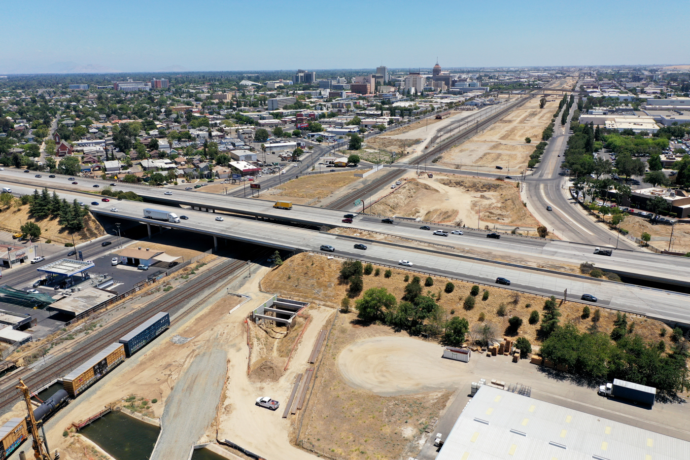 Fresno Trench & State Route 180 Passageway (drone view)