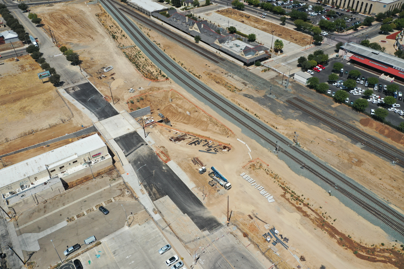 Tulare Street Undercrossing (drone view)