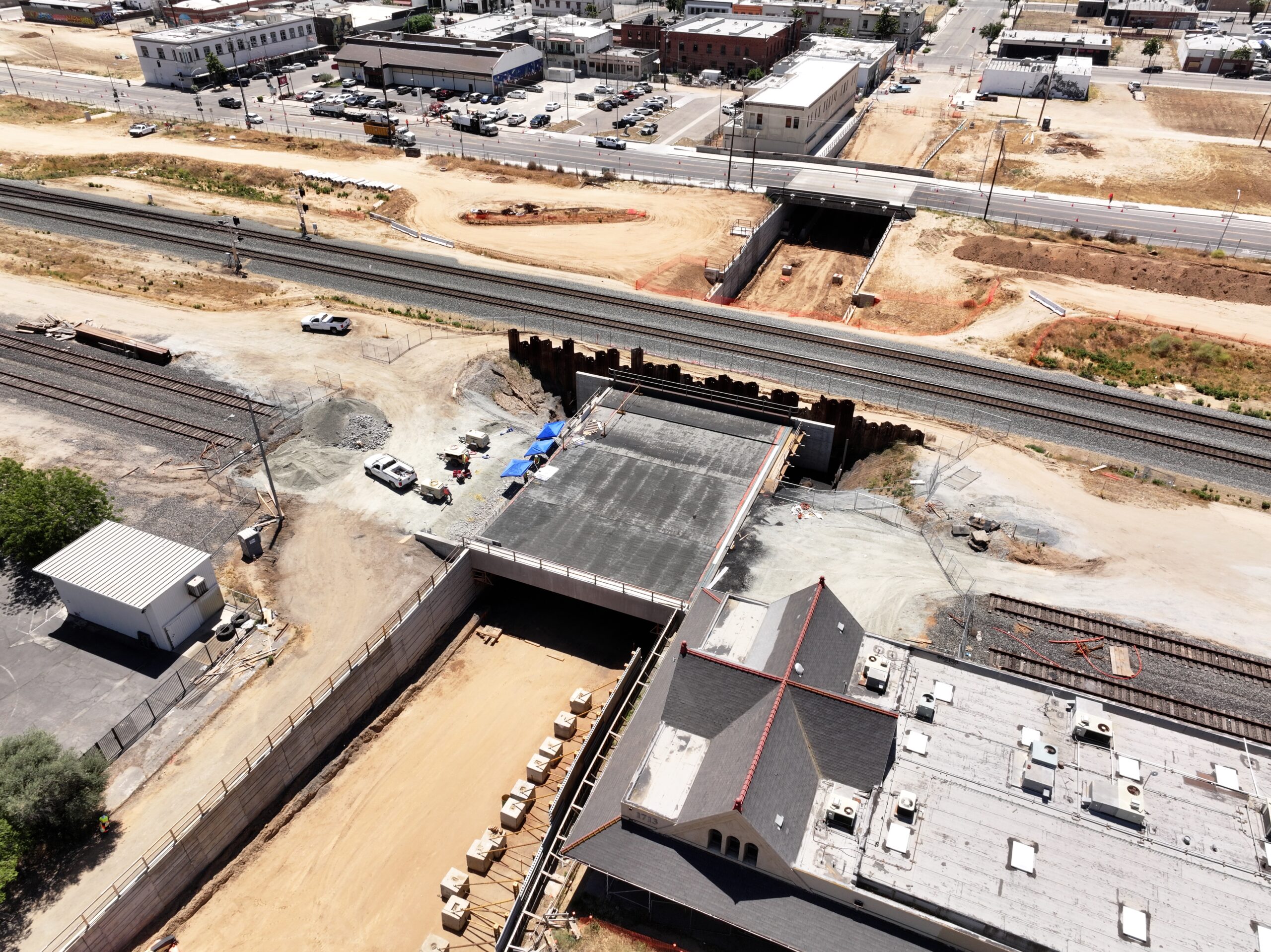 Tulare Street Underpass (drone view)